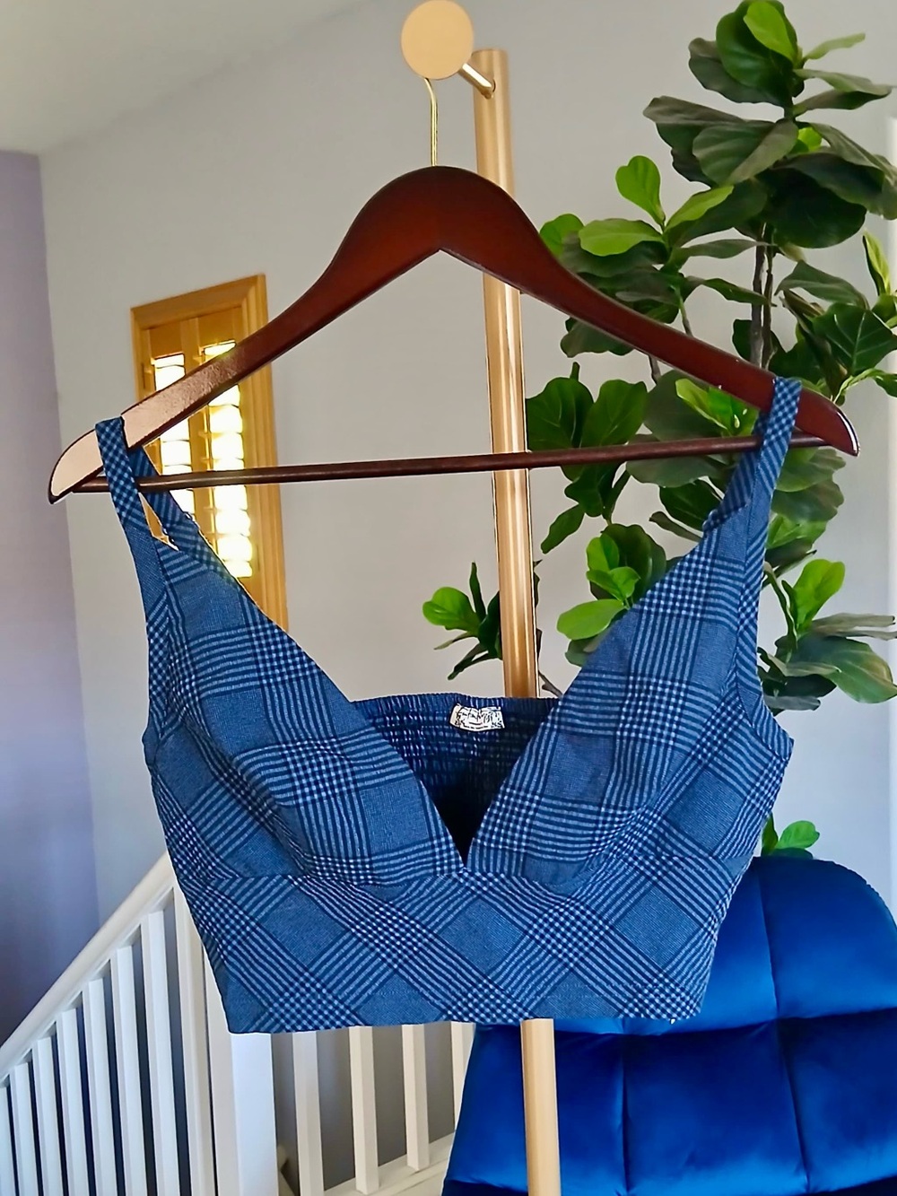Free People Intimately Plaid Gingham Bralette Women’s Size M